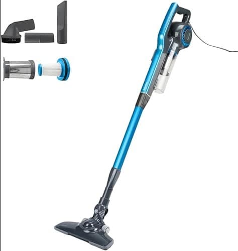 BLACK+DECKER - Steelstofzuiger met Snoer zonder Zak 2-in-1 BXVMS600E | 600W | 6m Kabel | Cycloontechnologie | HEPA-Filter | Licht & Krachtig