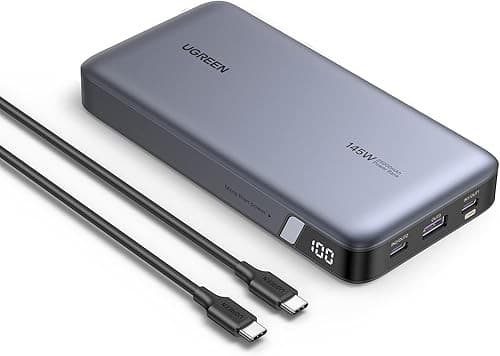 UGREEN Power Bank 145W Max 25000mAh externe batterij met 3 poorten USB C powerbank met digitaal display, compatibel met MacBook Pro/Air, iPhone 17 Pro Max/Pro/16/15 Pro, Galaxy S25 Ultra, Dell