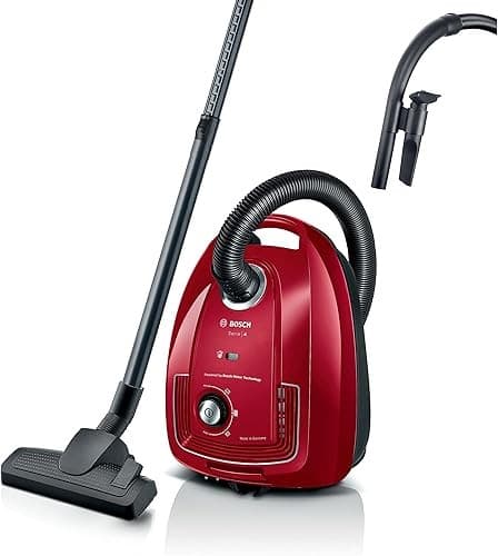Bosch Serie 4 stofzuiger met zak, BGB38RD2, duurzaam: gemaakt van 30% gerecycled plastic, hoge zuigkracht, rood