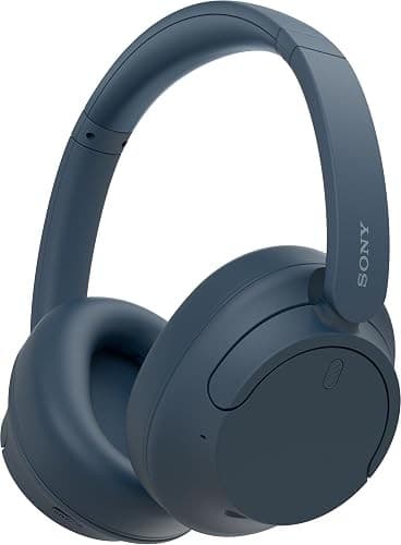 Sony WH-CH720N draadloze bluetooth-hoofdtelefoon met ruisonderdrukking, tot 35 uur batterijduur en snellaadfunctie, blauw